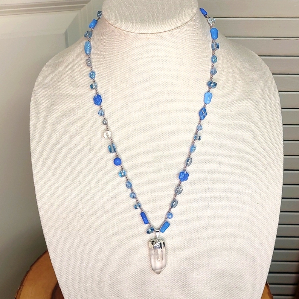 Handcrafted Quartz Crystal Necklace by Rust Belt Raised - Picture 3 of 16